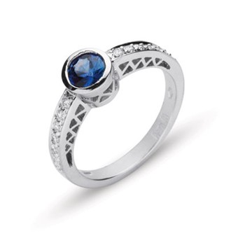 Cabachon Sapphire Engagement Ring