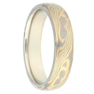 18K GREEN GOLD & PALLADIUM WOODGRAIN LINED
