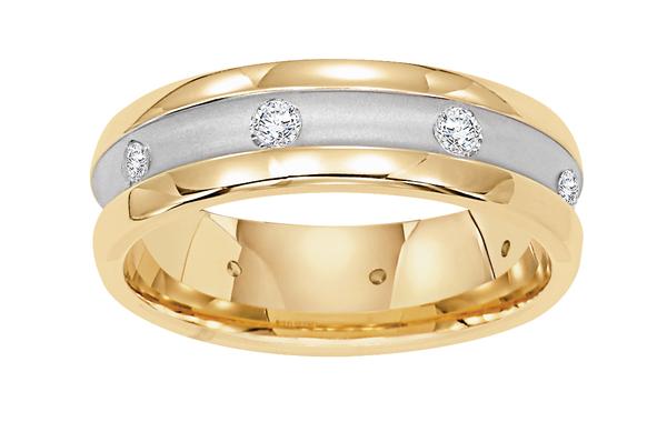 TWO TONE 45MM DIAMOND RING IN GOLD OR PLATINUM AND GOLD