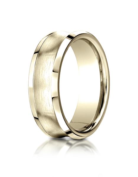Yellow Gold 75mm Comfort-Fit Satin-Finished Concave beveled edge Design Band