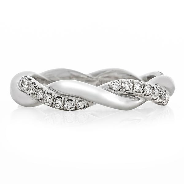 14K GOLD TWISTED BANDS WITH DIAMOND SECTIONS 75 CT