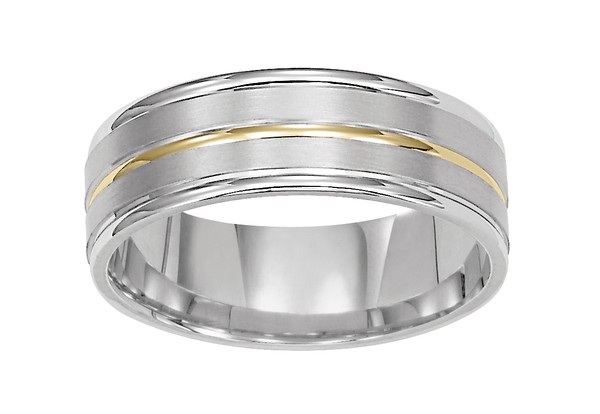 TWO TONE GOLD WEDDING RING 7MM