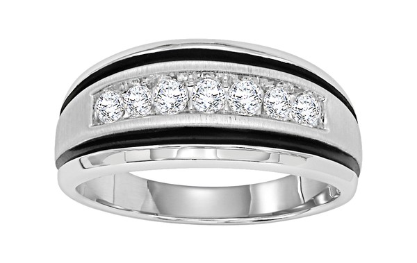 TWO TONE DIAMOND .50TW RING WITH BLACK ACCENTS