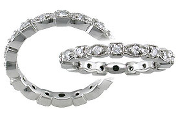 SQUARE AND MARQUISE SHAPE DIAMOND ETERNITY BAND GOLD OR PLATINUM 2.2MM