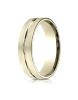 Yellow Gold 6mm Comfort-Fit Satin-Finished with High Polished Center Cut