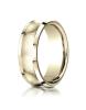 Yellow Gold 7.5mm Comfort-Fit Satin-Finished Concave beveled edge Design Band