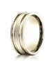 Yellow Gold 8mm Comfort-Fit Satin-Finished with Parallel Grooves Carved Design Band