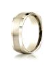 14k Yellow Gold 7mm Comfort-Fit Satin-Finished Four-Sided Carved Design Band