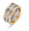 DIAMOND FLORAL WITH EDGES RING IN GOLD OR PLATINUM AND GOLD