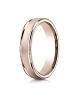 14k Rose Gold 4mm Comfort-Fit Wired-Finished High Polished Round Edge