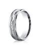 White Gold 6mm Comfort-Fit Harvest of Love Round Edge Carved Design Band