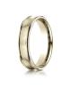 Yellow Gold 5.5 mm Comfort Fit Concave Round Edge Satin Center Design Band