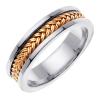 14KT TWO COLOR GOLD WEDDING RING WITH BRAID 6.5MM