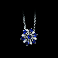 Diamond and Sapphire Flower Pendant