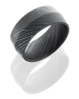 DAMASCUS STEEL WEDDING RING COMFORT FIT WITH ACID FINISH 10MM