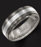 TITANIUM WITH SILVER INLAY AND SATIN FINISH 7.5MM