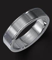 TUNGSTEN CARBIDE WITH SATIN FINISH AND BRIGHT EDGES 6MM