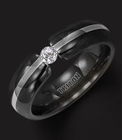 BLACK TITANIUM WITH 18KT WHITE GOLD and DIAMOND 6MM