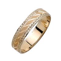 5.0 MM 14K TWO TONE GOLD WEDDING RING YELLOW CENTER WITH WHITE EDGES