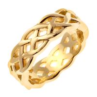 14K GOLD CLASSIC CELTIC OPEN KNOT WEDDING RING 7MM