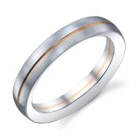 WEDDING RING SATIN FINISH WITH ROSE GOLD ACCENT 45MM