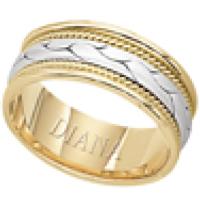 PLATINUM AND 18KT YELLOW GOLD WEDDING RING WITH CENTER BRAID 75MM