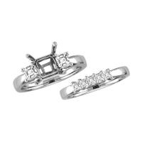 (left top) Platinum and diamond engagement ring