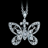Diamond Butterfly Pendant