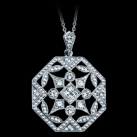 Octagonal Diamond Snowflake Pendant