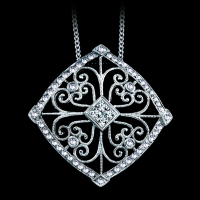 Diamond Shaped Diamond Pendant