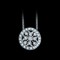 Ornate Round Diamond Pendant
