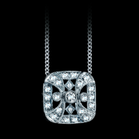 Ornate Square Diamond Pendant