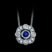 Sapphire and Diamond Circle Pendant