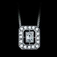 Emerald Cut Diamond Pendant