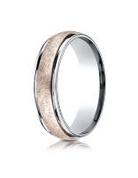 14k Two-Toned 6mm Comfort-Fit Swirl Finish Design Band