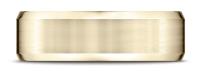 Yellow Gold 7mm Comfort-Fit Satin-Finished with High Polished Beveled Edge Carved Design