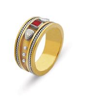 SQUARE RUBY + TRILLION DIAMONDS