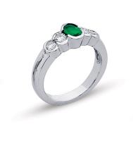 Emerald + Diamond Engagement ring