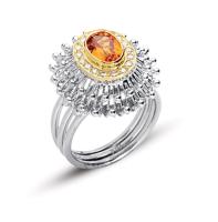 Orange Spinel and diamonds