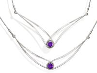 Gemstone swing necklace in sterling silver