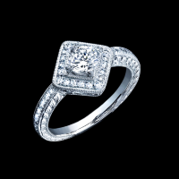 DIAMOND SHAPED SETTING-ROUND CENTER