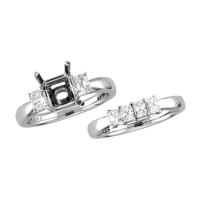 (left top) Platinum and diamond engagement ring