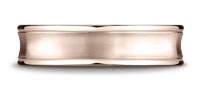 14k Rose Gold 55 mm Comfort Fit Concave Round Edge Satin Center Design Band