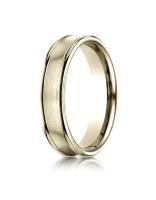 Yellow Gold 55 mm Comfort Fit Concave Round Edge Satin Center Design Band