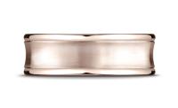 14k Rose Gold 75mm Comfort-Fit Satin-Finished Concave Round Edge Carved Design Band