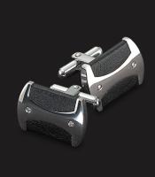 STAINLESS STEEL WITH LEATHER AND SCREW ACCENTS