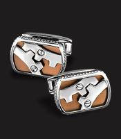 STAINLESS STEEL COFFEE  PVD WITH TITANIUM INLAY AND SILVER SCREW ACCENT
