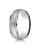 White Gold  7mm Comfort-Fit Hammered Center Polished Round Edge And Millgrain Band
