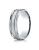 White Gold 7mm Comfort-Fit Satin Finish with Millgrain Round Edge Carved Design Band
