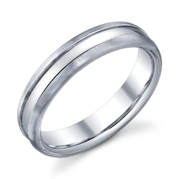 WEDDING RING BRIGHT RECESSED CENTER WITH SATIN FINISH SIDES 5MM